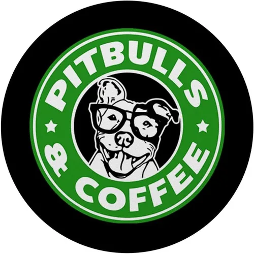 Vista 3 de PitBulls y café gracioso para Pit Bull Papá o Pitbull mamá – popsockets agarre y soporte para teléfonos y tabletas, Negro