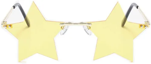 Vista 2 de ENTHYI Gafas de sol con forma de estrella sin montura para mujereshombres, para fiestas, personalidad, pentagrama