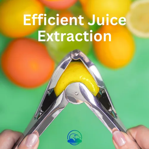 Vista 2 de Exprimidor de limón de acero inoxidable resistente Exprimidor de cítricos a mano para limones, limas y naranjas - ergonómico, a prueba de óxido