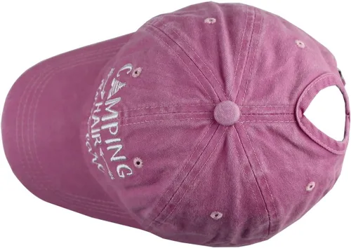 Vista 3 de MANMESH HATT Camping Hair Don't Care Ponytail Hat Vintage Washed Distressed Baseball Dad Cap for Women