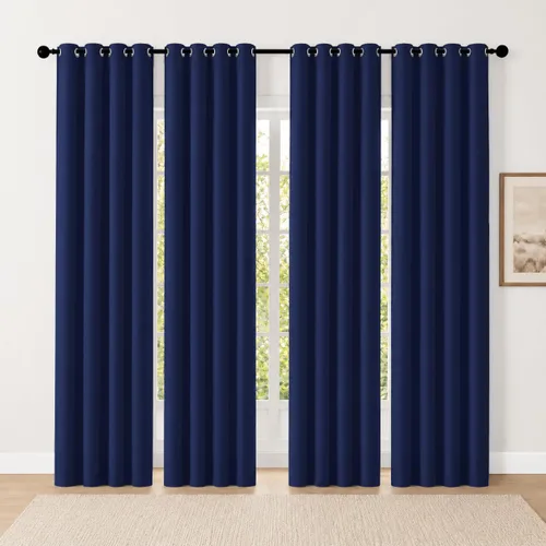Vista 87 de Cortinas de oscurecimiento de habitación de 84 pulgadas de largo para dormitorio, sala de estar, cortinas térmicas aislantes con ojales