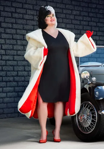 Vista 3 de Disfraz de abrigo de Cruella De Vil de talla grande para mujer