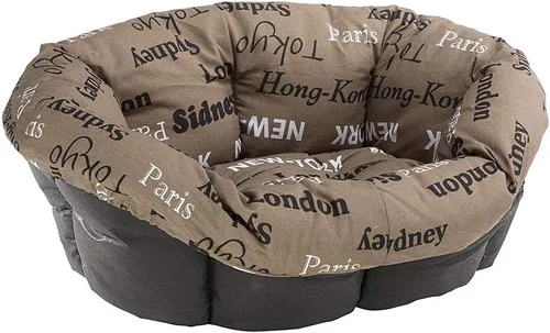 Vista 8 de Ferplast Cojín para cama de perro y gato, 2 fundas de repuesto acolchadas para cama de mascotas, cesta de plástico, algodón suave, lavable, Marrón
