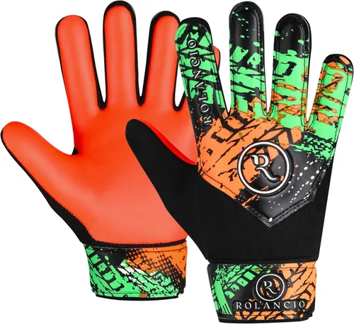 Vista 9 de Rolanicio Guantes de portero Guantes de portero para niños con doble protección para la muñeca Guantes de fútbol de material de látex