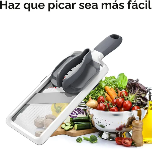 Vista 8 de ZKIRON Rebanadora de Mandolina Manual Múltiple - Cuchilla de Acero Inoxidable Ajustable, Agarre Cómodo, Características de Seguridad, Fácil
