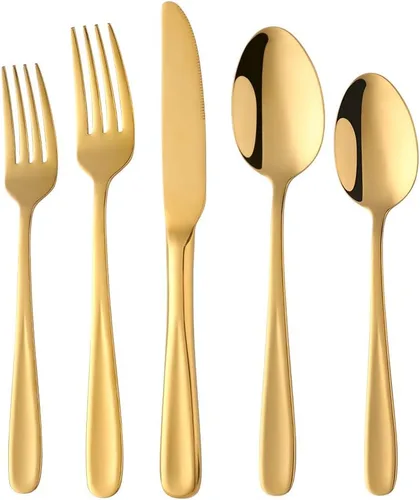 Vista 10 de Baikai Mirror Polished - Juego de cubiertos de 5 piezas, utensilios de cocina de acero inoxidable para 1 unidad (azul)
