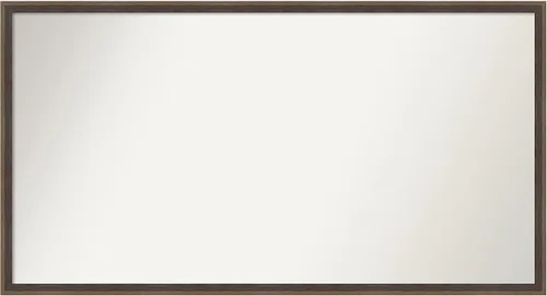 Vista 74 de Amanti Art Brown Bathroom Mirror for Over Sink, 21x33 Custom Made Hardwood Wedge Mocha Rectangle Vanity Mirror, Large Modern Wood Frame, Hangs