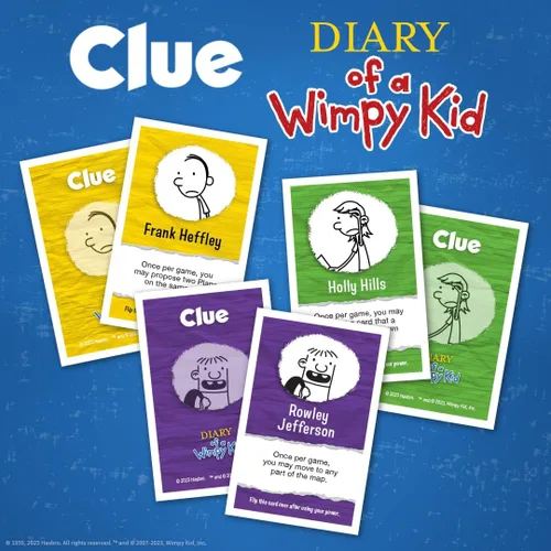 Vista 6 de USAOPOLY CLUE: Diary of a Wimpy Kid Resuelve el misterio en este juego de pistas coleccionable con licencia oficial con personajes y ubicaciones