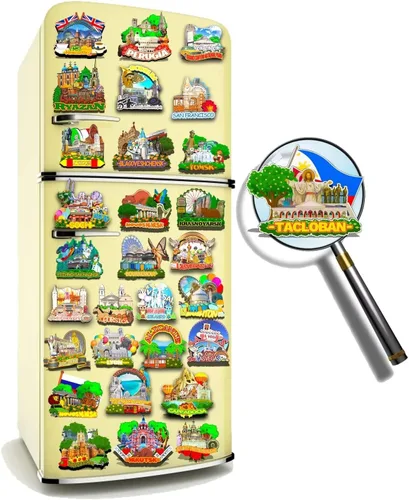 Vista 4 de Imán de Filipinas Tacloban para nevera de madera 3D, monumentos de viaje, coleccionables, recuerdos, decoración hecha a mano -593