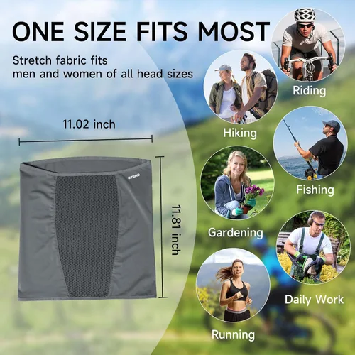 Vista 7 de OZERO Protección solar para la cara, polaina para el cuello, bufanda transpirable y refrescante para actividades al aire libre de verano