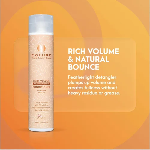 Vista 2 de COLURE Acondicionador de volumen corporal, 10 onzas líquidas, tratamiento capilar engrosante sin peso para cabello fino dañado, hidratante vegano