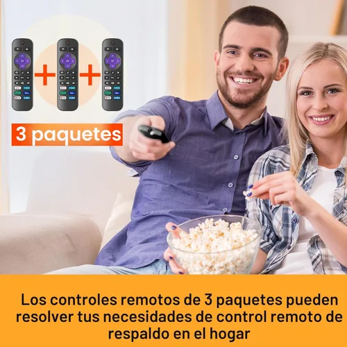 Vista 7 de Paquete de 3 controles remotos de repuesto para Roku TV, compatible con todos los TCL Roku/Hisense Roku/Onn Roku/Sharp/Philips Roku