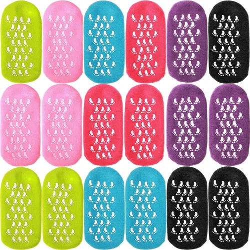 Vista 8 de JaGely 6 pares de calcetines hidratantes, calcetines de gel suave para pies secos y agrietados, pieles forradas de gel para el cuidado de los pies