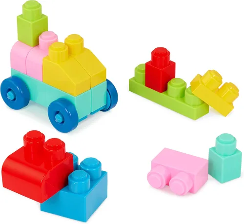 Vista 10 de Battat Bloques de construcción, Locbloc Red Builder's Wagon, 47 piezas, set