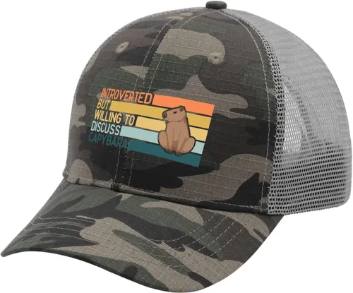 Vista 2 de devor Hat Introverted But Willing to Discuss Capybaras Baseball Caps for Men Graphic Denim Dad Hats Adjustable
