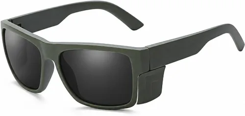 Vista 16 de Lentes de sol de seguridad para hombre, negro mate, lentes de sol de seguridad polarizados, cumplen con las normas ANSI Z87+, protección UV