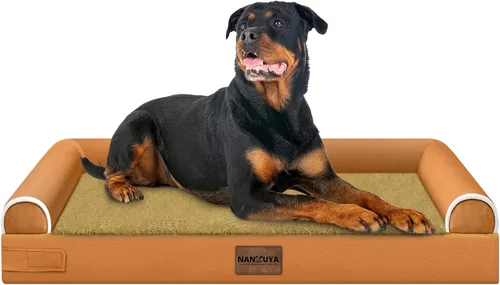 Vista 130 de NANUYA - Cama ortopédica para perros de tamaño mediano/grande, lavable: Camas con almohada para perros de tamaño mediano/grande, sofá de espuma