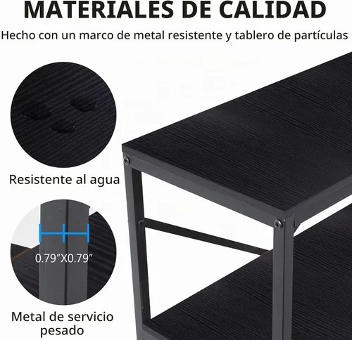 Vista 8 de Tribesigns Mesa Consola Extra Larga de 70.9 Pulgadas, Mesa de Sofá Moderna Detrás del Sofá con Estantes de Almacenamiento, Mesa Industrial de 3