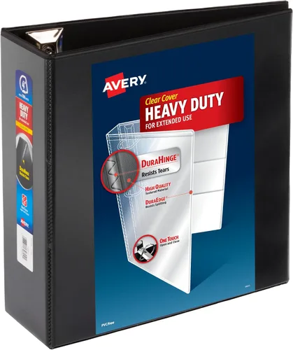 Vista 11 de Avery Heavy Duty View 3 Ring Binder, 1.5" One Touch EZD Ring, Holds 8.5" x 11" Paper, 1 Black Binder (79695)