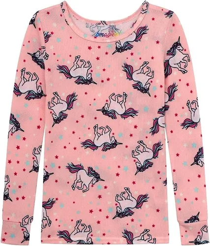 Vista 4 de BTween Pijama de 4 piezas para niñas, pijama de manga larga teñida con lazo para niñas