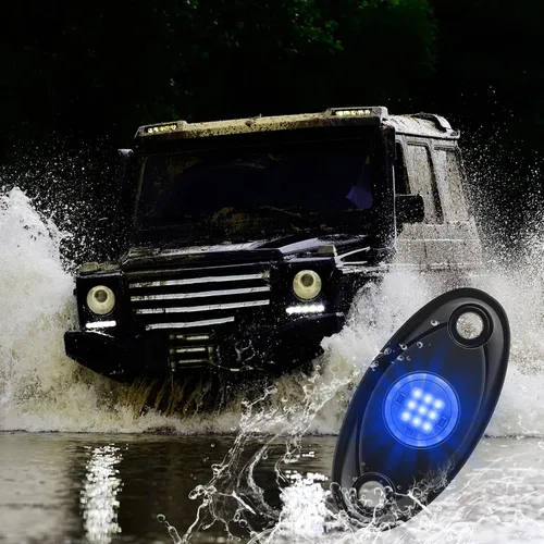 Vista 7 de 12 Cápsulas Luces LED Rock para Automóvil SUV Luces Underglow Impermeables Neón Trail Rig Lámpara Iluminación para Camión Motocicleta Barco ATV UTV