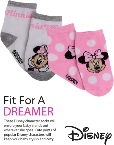 Vista 3 de Disney Baby Girls' Socks - 12 Pack Minnie Mouse, Daisy, Princess Socks (NewbornInfant)