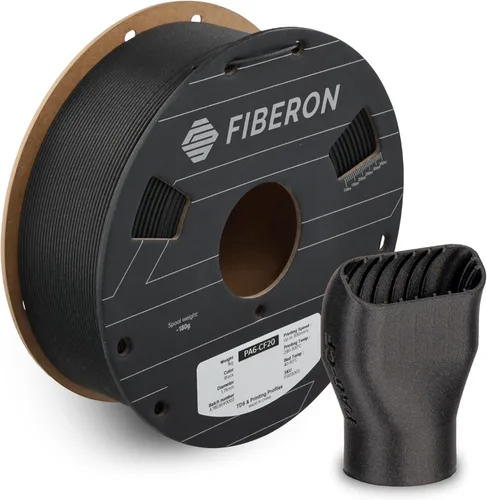 Vista 40 de Polymaker Fiberon ASA-CF08 Filamento ASA de fibra de carbono de 0.07 in 4.370 - 0.07 in Fiberon Asa-cf08 Negro 1.1 lbs (Código hexagonal: #000000)