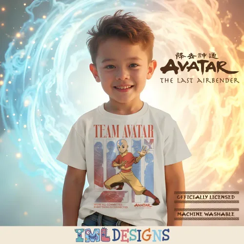 Vista 4 de Nickelodeon Paquete de 2 camisetas para niños Avatar y Airbending para niños