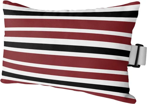 Vista 9 de T&H XHome Almohada de exterior para tumbona, diseño geométrico simple de rayas, impermeable, almohada lumbar con correa elástica ajustable