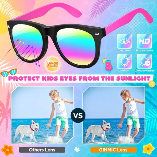 Vista 2 de Gafas de sol para niños a granel, gafas de sol de neón con protección UV400 para niños, niños y niñas, recuerdos de fiesta para niños, suministros