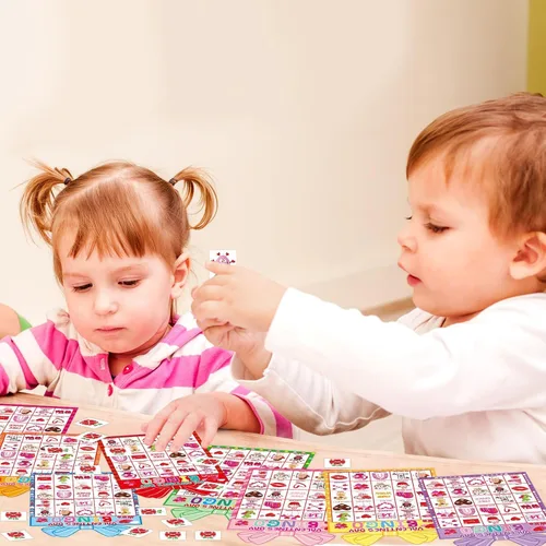 Vista 6 de Fancy Land Juego de bingo para el día de San Valentín para niños, 24 jugadores, troquelado, día de San Valentín, juego de actividades de fiesta