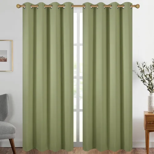 Vista 148 de Diraysid Cortinas opacas beige con ojales para dormitorio, con aislamiento térmico, cortinas de oscurecimiento de habitación, 38 x 54 pulgadas, 2