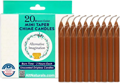 Vista 16 de Alternative Imagination Blue Chime Candles - Paquete de 20 mini velas cónicas sin perfume de 4 pulgadas, velas rituales de larga duración sin goteo