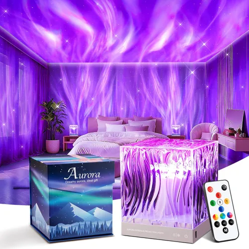 Vista 8 de Proyector de galaxia para dormitorio, ruidos blancos y proyector de luz nocturna Bluetooth, proyector de techo de cobertura completa de 360°