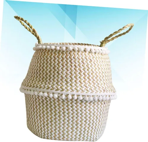 Vista 7 de Cesta de almacenamiento de mantas, cesta de lavandería, cesta decorativa tejida, cesta de almacenamiento, cesta de ropa, cesta de habitación, cesta
