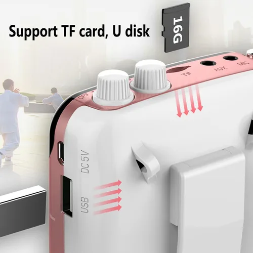 Vista 4 de Kinizuxi Amplificador de Voz Portátil para Profesores, Amplificador Personal de 2400mAh con Auriculares para Hablar, Sistema PA Recargable