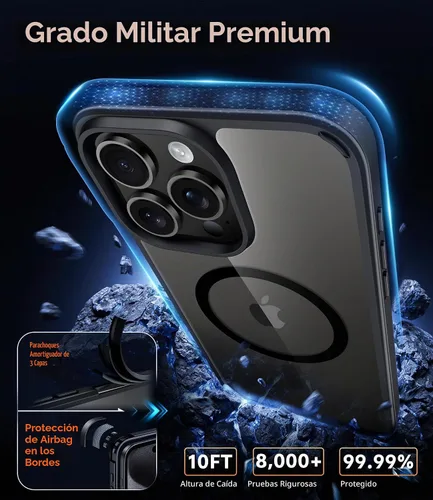 Vista 6 de FNTCASE - Funda para iPhone 15 Pro Max, magnética, transparente, con protector de pantalla, compatible con MagSafe, delgada, antiamarilleamiento