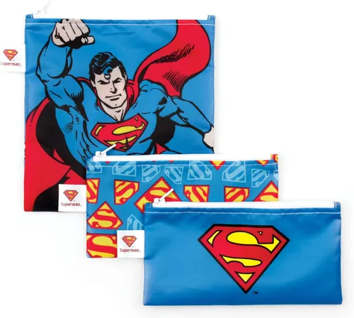 Vista 14 de Bumkins - Bolsas reutilizables para snacks, para almuerzo escolar de niños y porciones para adultos, tela lavable, bolsa con cierre de tela