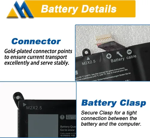 Vista 4 de 7VKV9 - Batería de repuesto para laptop Dell XPS 12 9250 Latitude 12 7000 7275 Series 9TV5X 09TV5X 0V55D0 V55D0 7.6V 30Wh