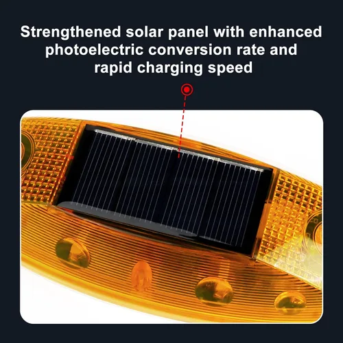 Vista 3 de Aolyty Luz estroboscópica solar de advertencia para exteriores, impermeable, brillante, luz solar intermitente de seguridad para sitios de Amarillo