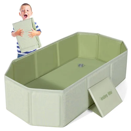 Vista 7 de Orzbow Bañera para niños pequeños, bañera plegable con base antideslizante, bañera portátil para niños de 12 meses en adelante, fácil de limpiar