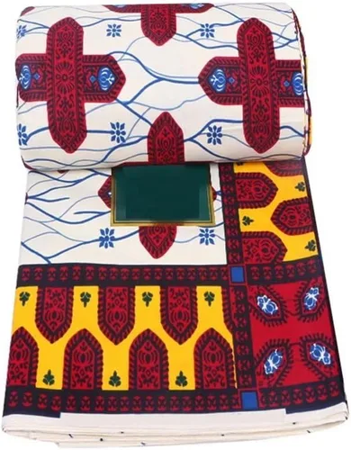 Vista 23 de Tela de algodón africana de la impresión de la cera de Ankara de 6 yardas usada para el material de costura