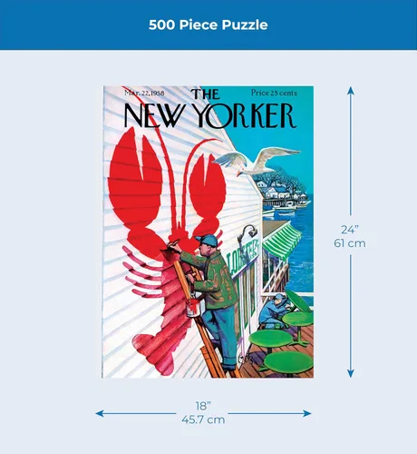 Vista 4 de New York Puzzle Company - New Yorker Seaside Cafe - Rompecabezas de 500 piezas