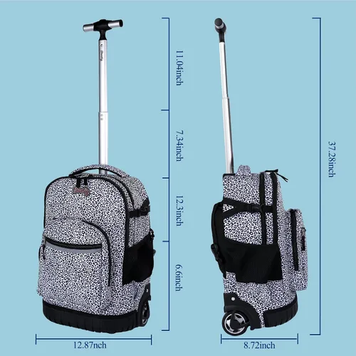 Vista 2 de seastig Mochila con ruedas de 18 pulgadas, mochila con ruedas, mochila para computadora portátil, mochila para adultos, niños, viaje escolar