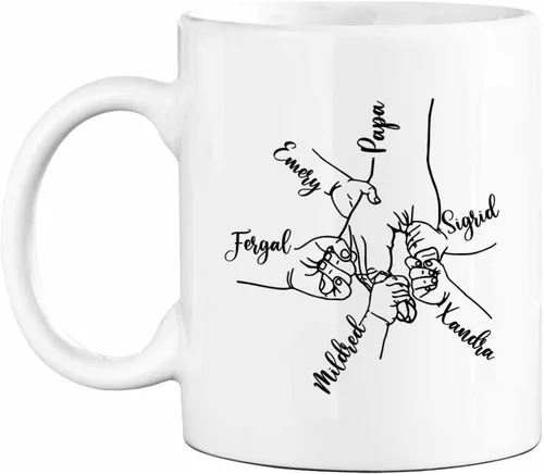 Vista 10 de Taza de café de cerámica personalizada para papá, taza de té blanca para feliz cumpleaños, taza de café para papá, taza de viaje con texto/foto