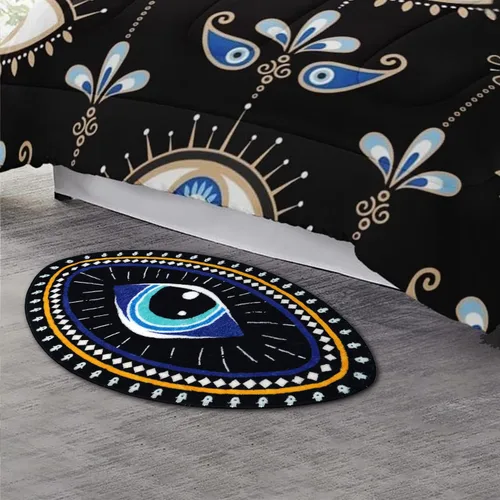 Vista 7 de Alfombra de baño de ojo malvado, suave, absorbente, antideslizante, alfombra de baño para niños, alfombra de microfibra copetuda para ducha, tapete