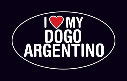 Vista 3 de CafePress Calcomanía ovalada para parachoques de coche I Love My Dogo Argentino