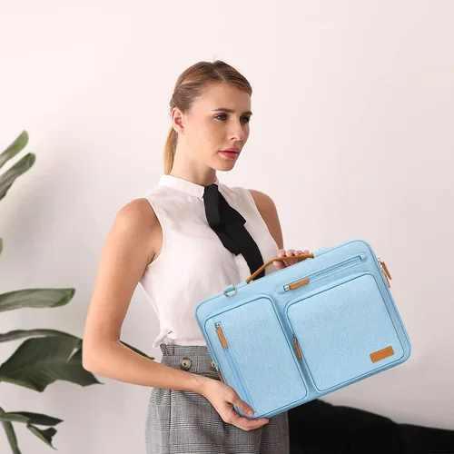 Vista 2 de MOSISO 360 Bolsa de hombro protectora para laptop de 13.3 pulgadas, 13-13.3 pulgadas Azul (Air Blue)