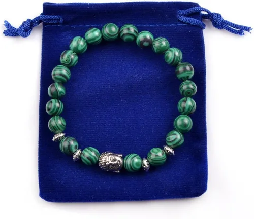Vista 2 de Joya brazalete con gemas redondas de 8 mm, brazalete para los chacras, regalo de cumpleaños