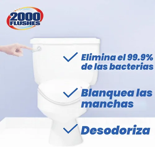 Vista 4 de Limpiador de inodoros antibacterial Bleach de 2000 Flushes, automático y con cloro, paquete de de 1, 1